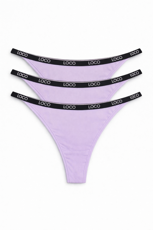 LOCO String 3er Pack (organic) - Lavendel