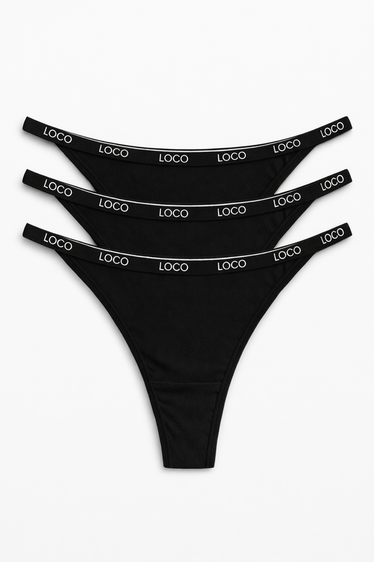 LOCO String 3er Pack (kbA) - Black