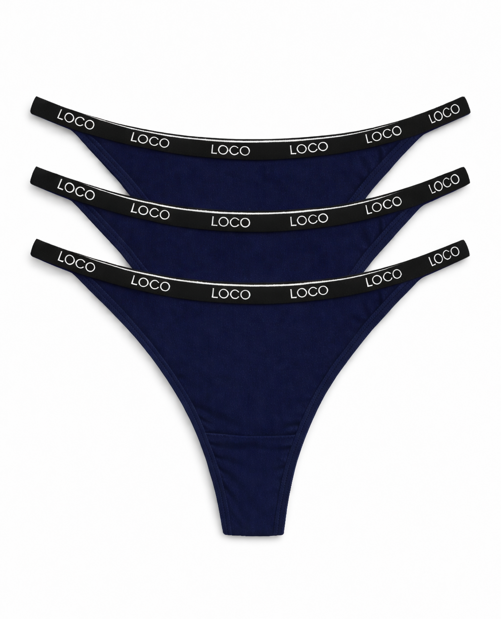 LOCO String 3er Pack (organic) - French Navy