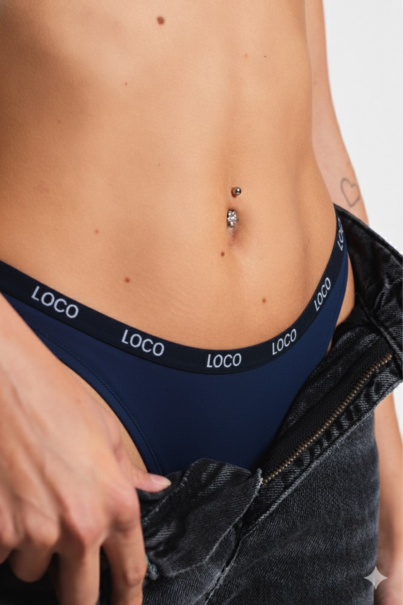 LOCO String 3er Pack (organic) - French Navy
